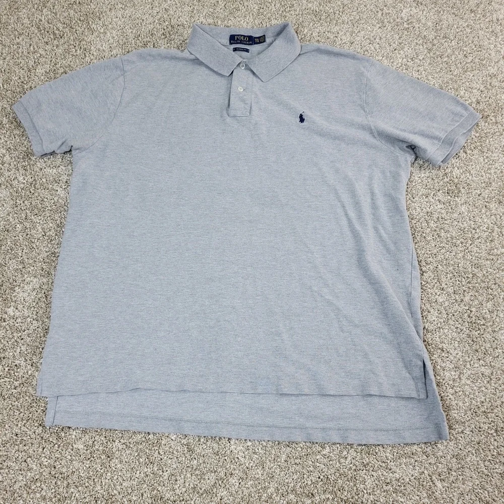 Polo Ralph Lauren Classic Fit Mens 2XL Solid Gray Pony Stretch Knit SS